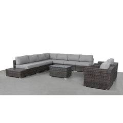 8-Person Outdoor Wicker Sofa Set with Cushions – Fully Assembled