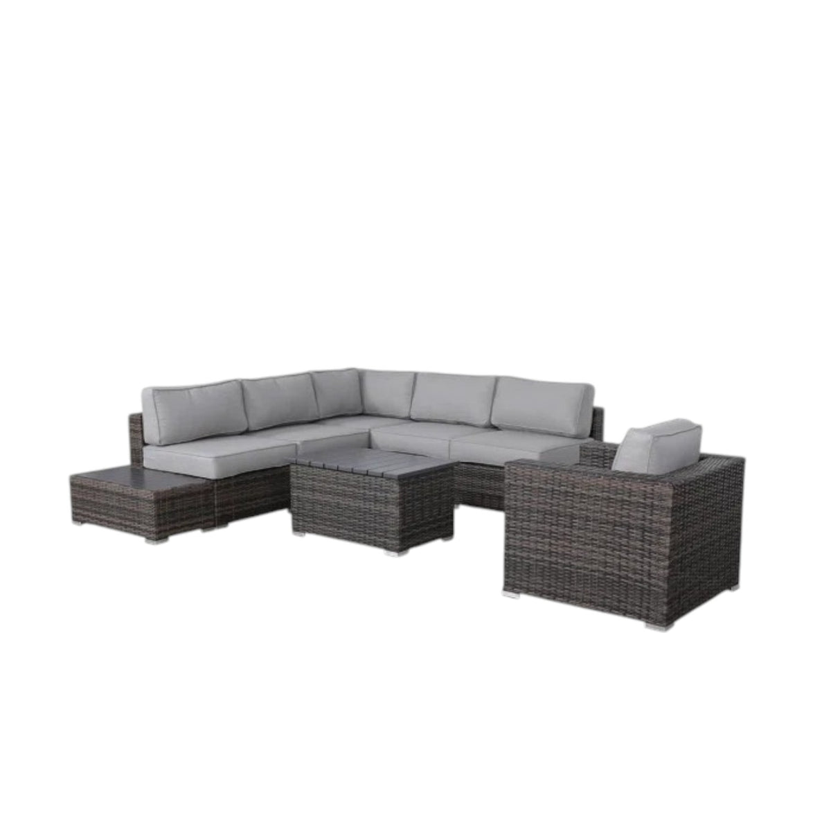 5-Person Wicker Patio Seating Set with Cushions – Fully Assembled