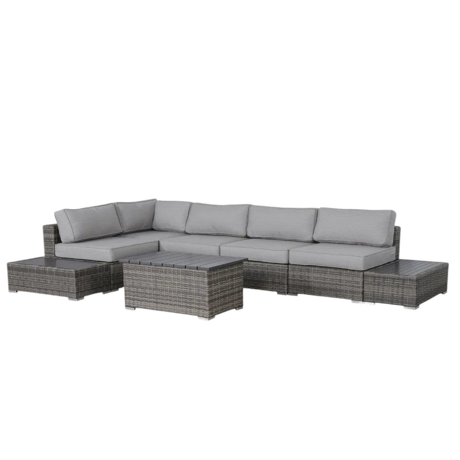 Outdoor 4-Person Rattan Wicker Sofa Set with Cushions – Ready to Use