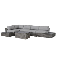 Outdoor 4-Person Rattan Wicker Sofa Set with Cushions – Ready to Use
