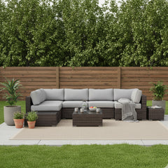 Fully Assembled 4-Seat Rattan Wicker Patio Conversation Set with Cushions