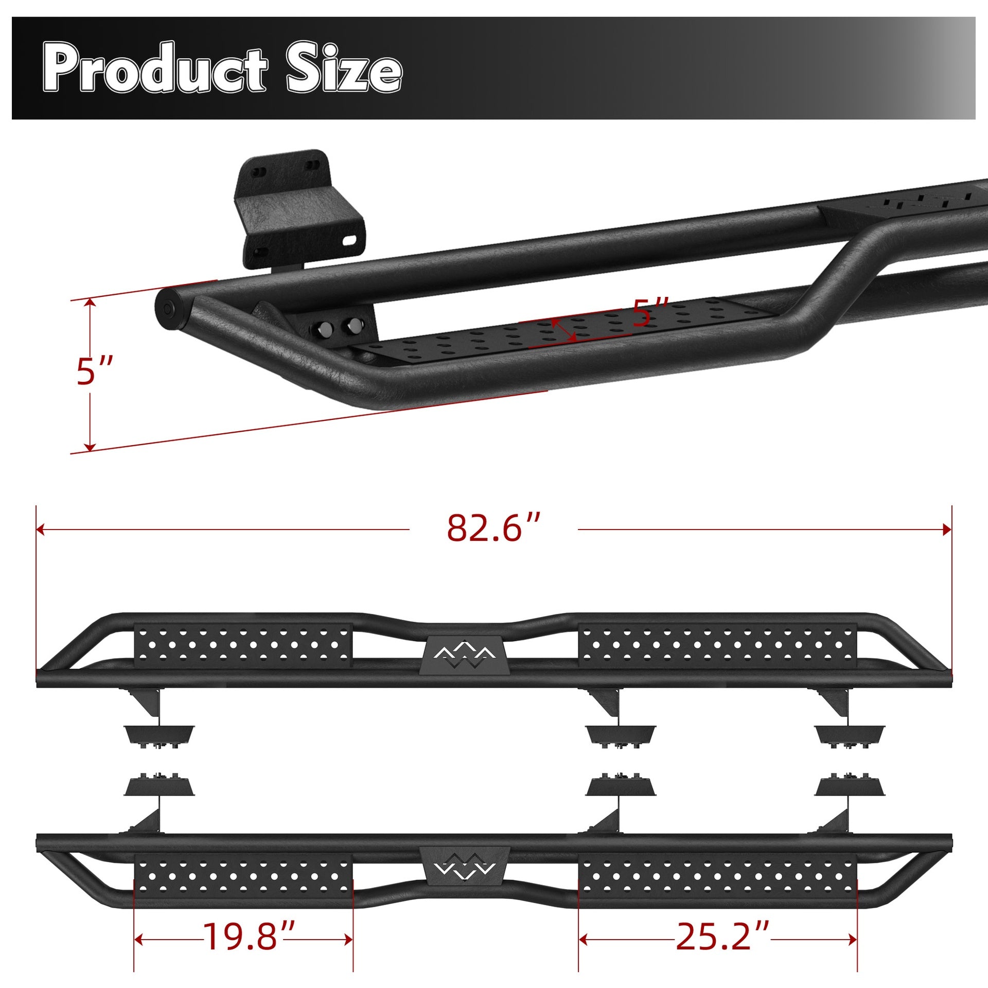 6" Running Boards Side Steps For 2015-2026 Ford F-150 Super Crew Cab Nerf Bars