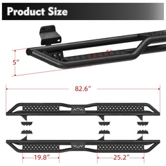 6" Running Boards Side Steps For 2015-2026 Ford F-150 Super Crew Cab Nerf Bars