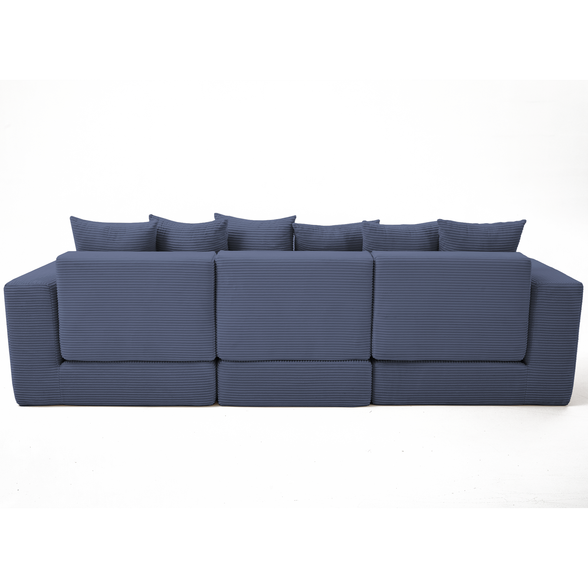 10-in-1 Convertible Sofa Sectional ,Corner Couch , Convertible Floor Sleeper Sofa,Corduroy,Side Pocket,No Assembly,DIY,L Shaped Modular Sofa,6 Pillows,Blue