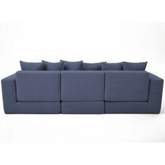 10-in-1 Convertible Sofa Sectional ,Corner Couch , Convertible Floor Sleeper Sofa,Corduroy,Side Pocket,No Assembly,DIY,L Shaped Modular Sofa,6 Pillows,Blue