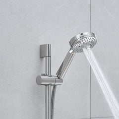 10-Inch Shower System, Slide Bar Shower Faucets Sets Complete Round Shower Heads and 5-Spray Handheld Combo, Wall Mounted Brushed Nickel Shower Faucet