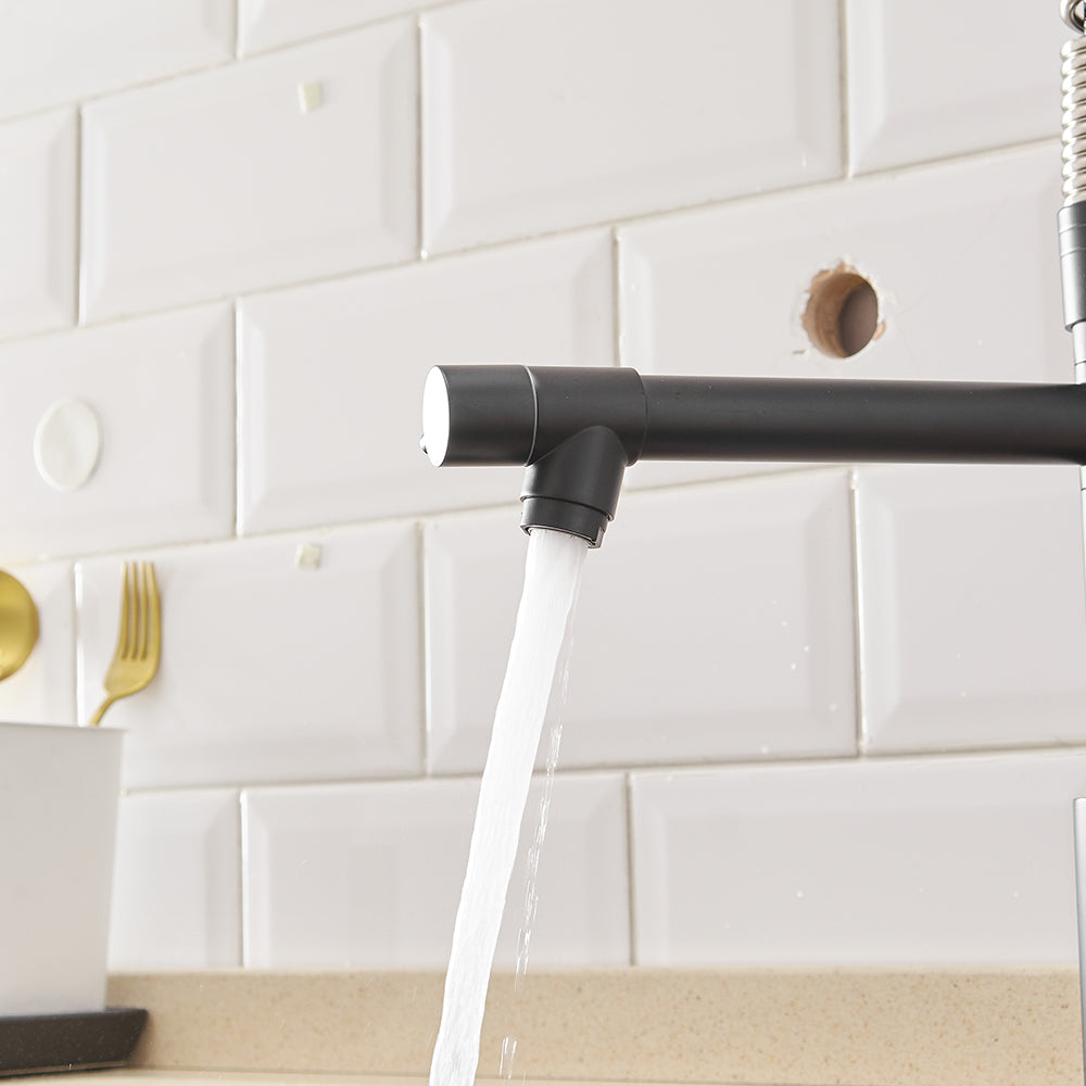 Commercial Kitchen Faucet with Pull Down Sprayer, Single Handle Single Lever Kitchen Sink Faucet
