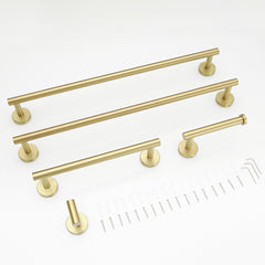 5-Pieces Brushed Nickel Gold Bathroom Accessories Set, Stainless Steel Bathroom Hardware Set, Bath Towel Bar Set, Towel Racks for Bathroom Wall Mounted.
