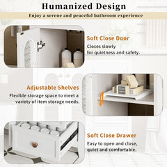 36.02-inch bathroom vanity with two soft-close doors, adjustable shelves and three drawers