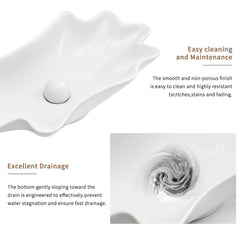 bathroom vessel sink shell shape 24in*13in Above Counter Bathroom Vanity Sink Bowl white No Darin