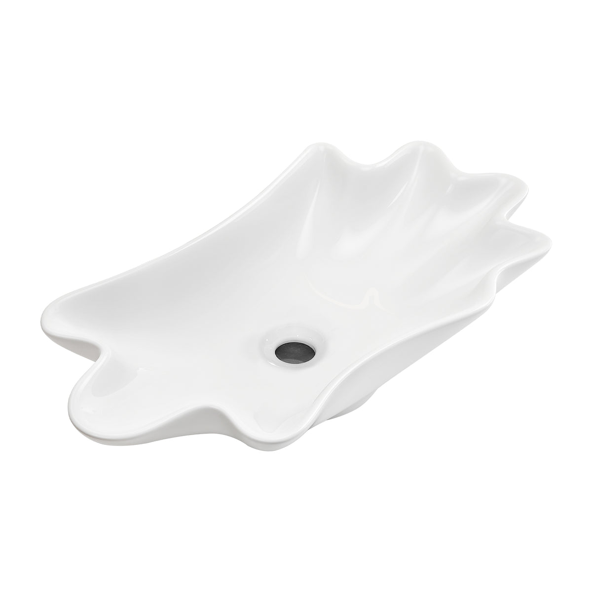 bathroom vessel sink shell shape 24in*13in Above Counter Bathroom Vanity Sink Bowl white No Darin
