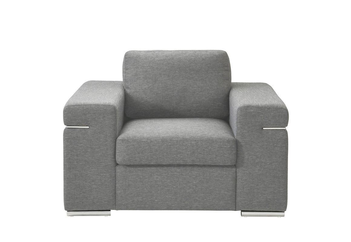 Giuliana Light Gray Woven Fabric Arm Chair