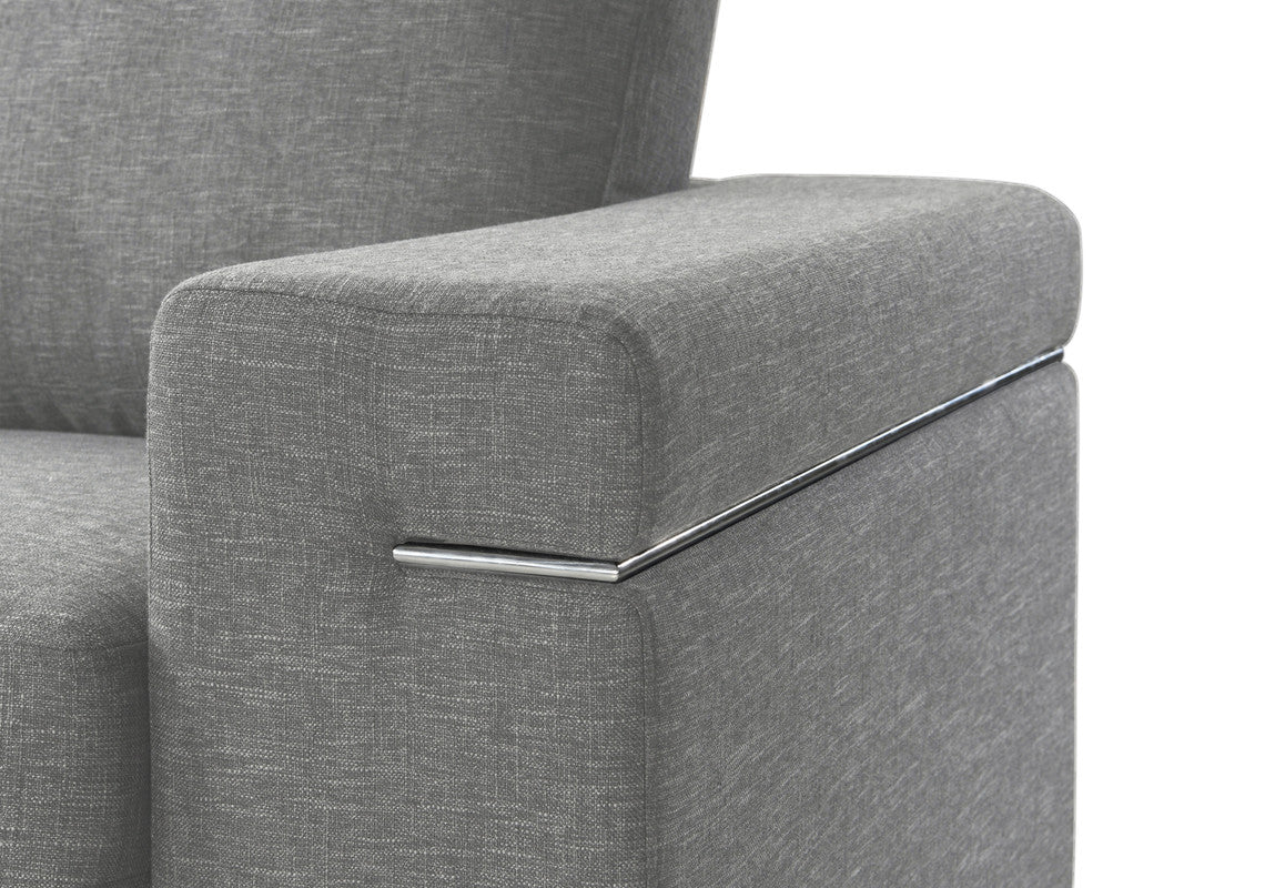 Giuliana Light Gray Woven Fabric Arm Chair