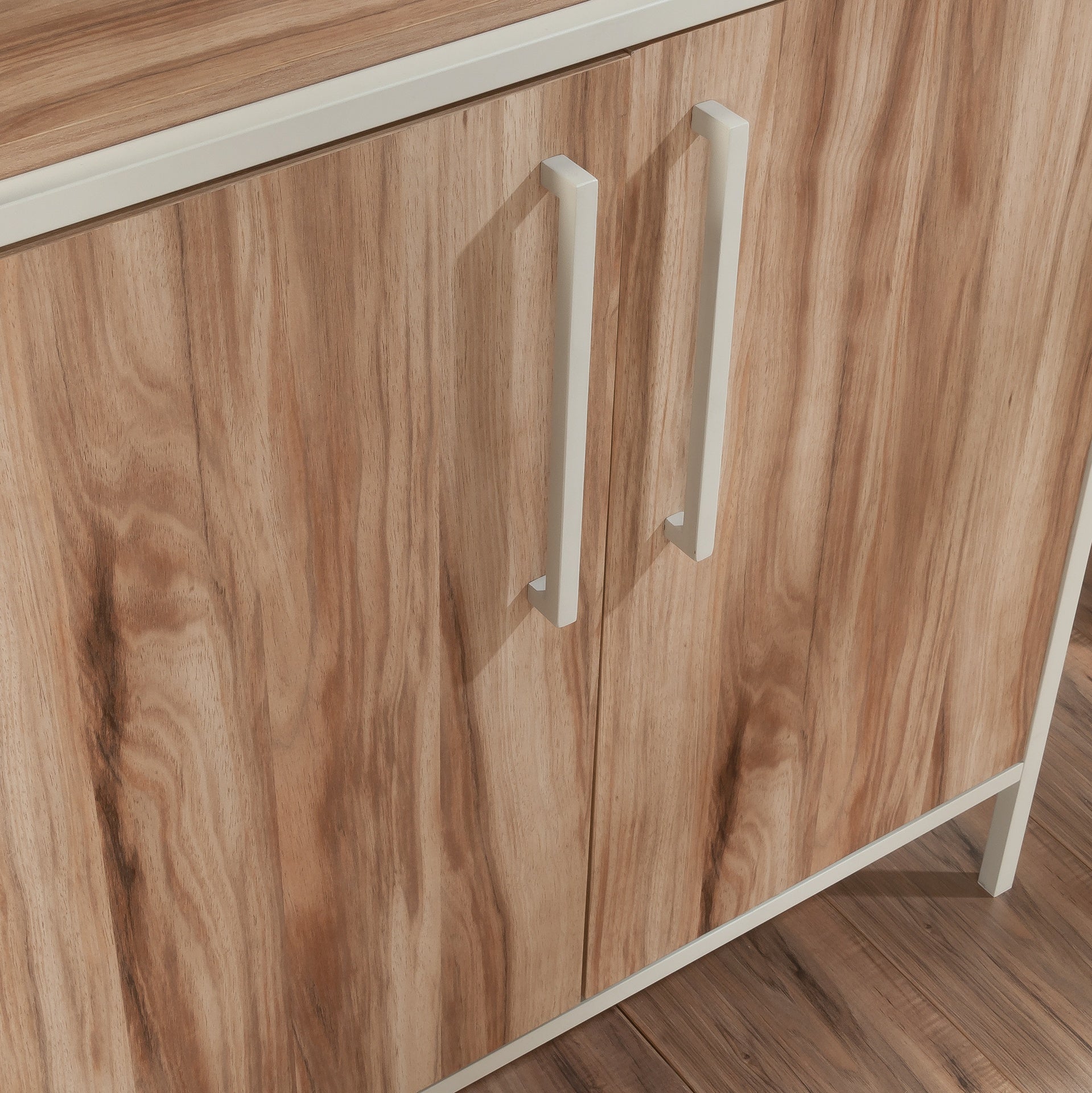 Bookcase with Doors, Brown finish