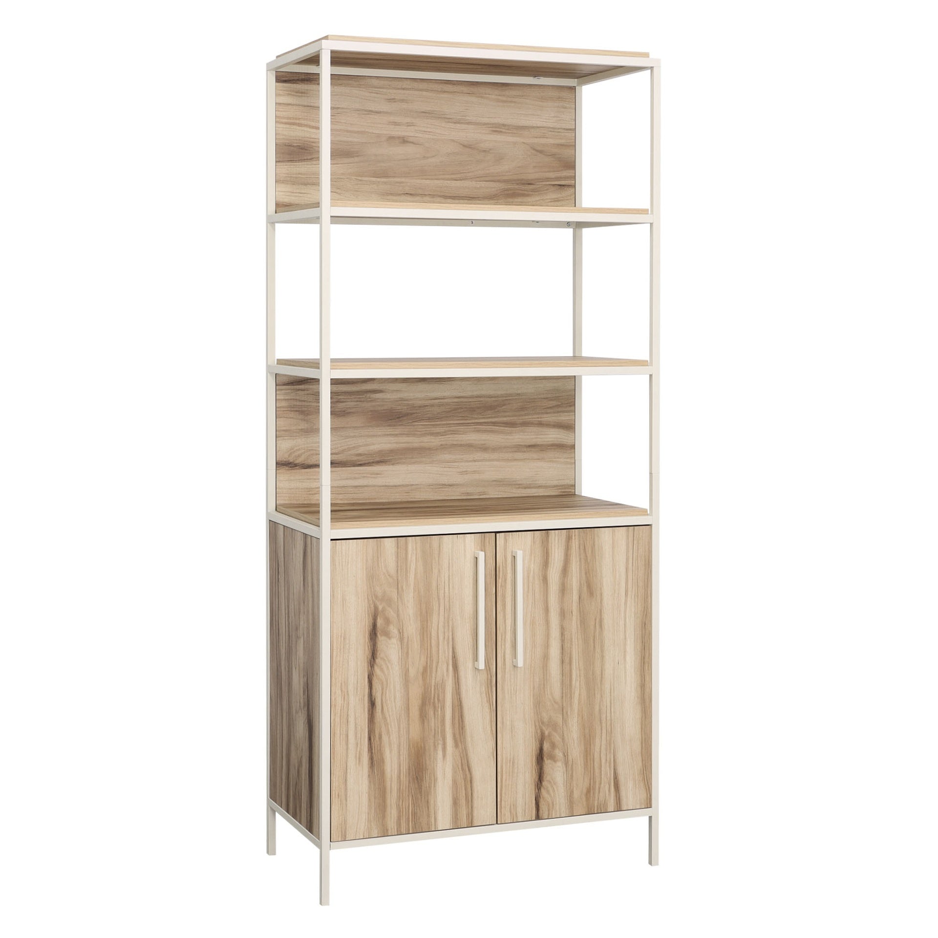 Bookcase with Doors, Brown finish