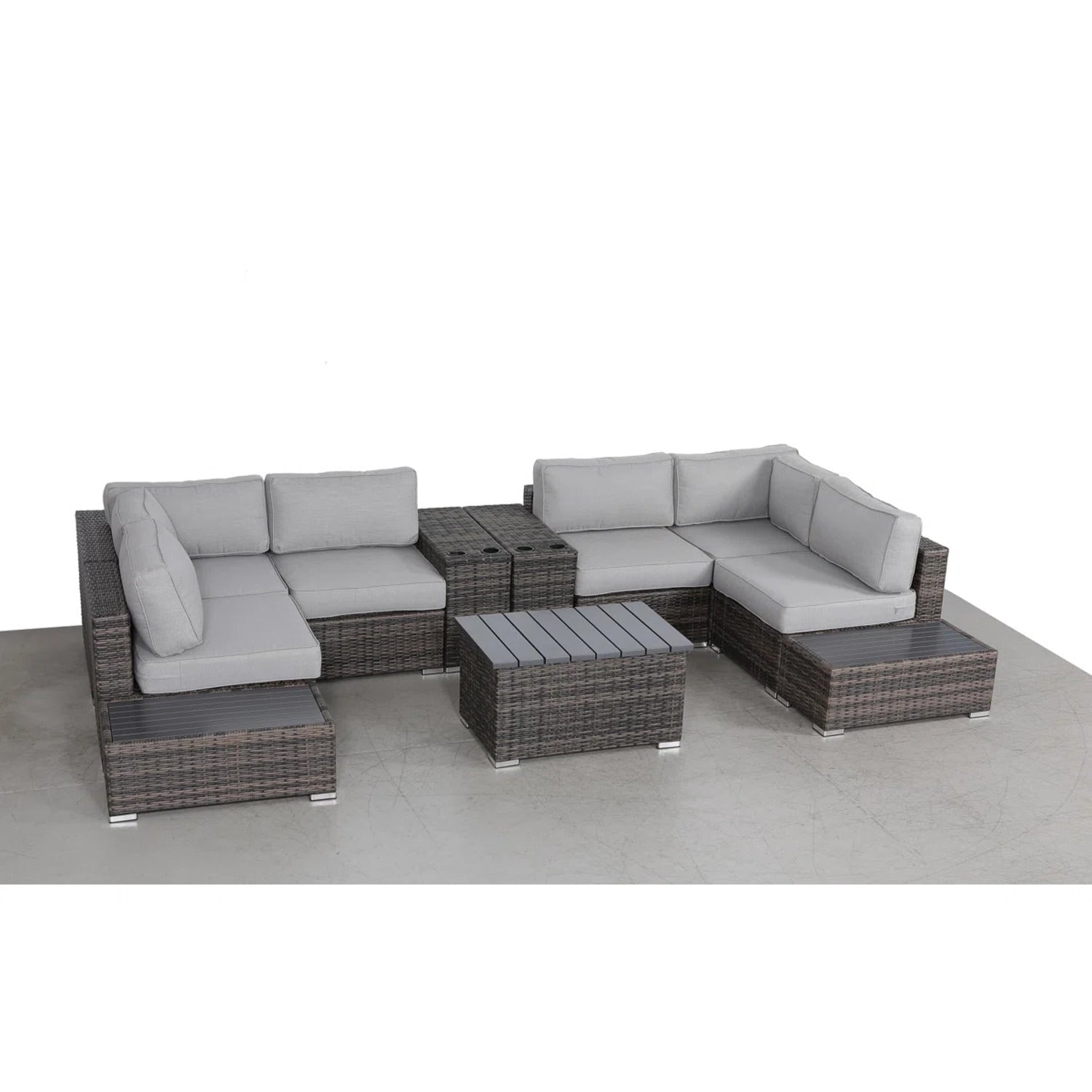 Fully Assembled Rattan Wicker Patio Seating Set for 4 with Cushions