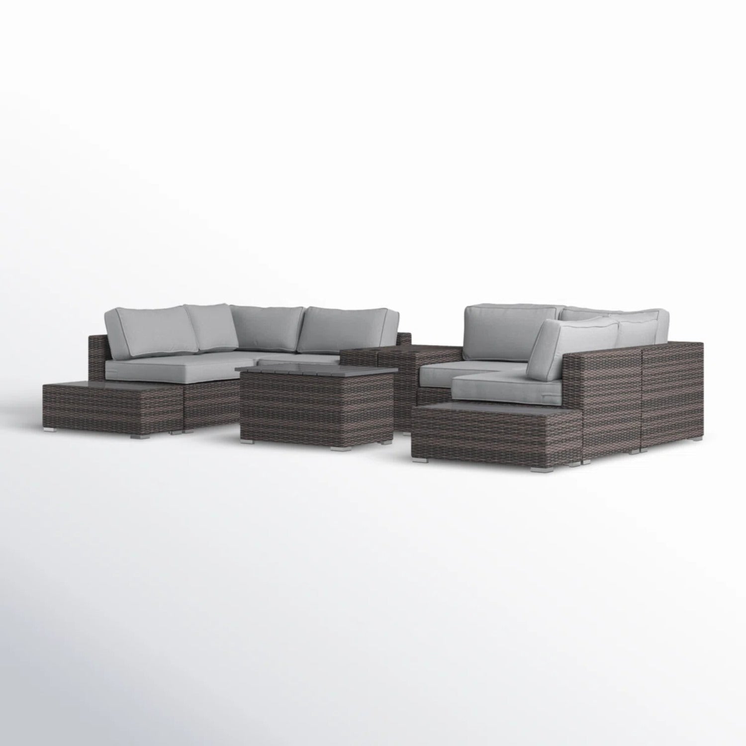 Fully Assembled Rattan Wicker Patio Seating Set for 4 with Cushions