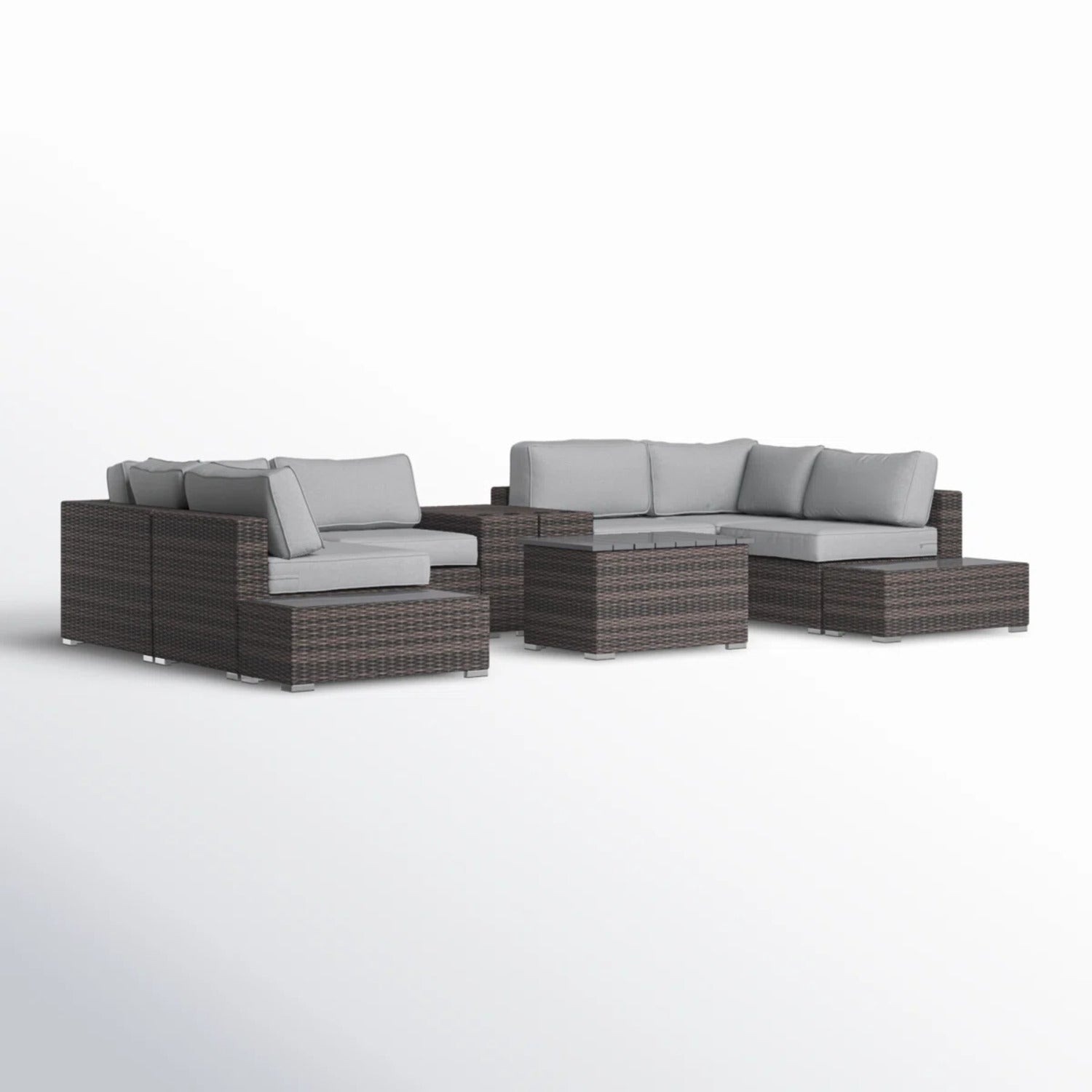 Fully Assembled Rattan Wicker Patio Seating Set for 4 with Cushions