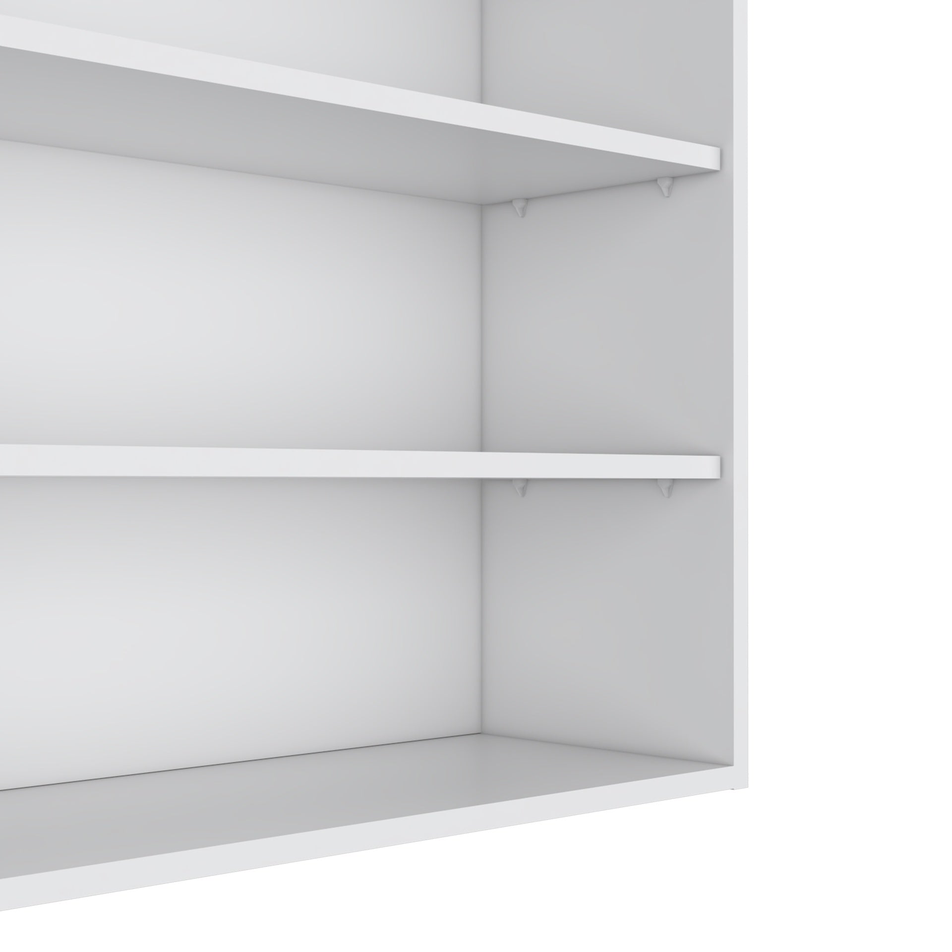 Chinle Wall Cabinet in Melamine with Open Storage, White