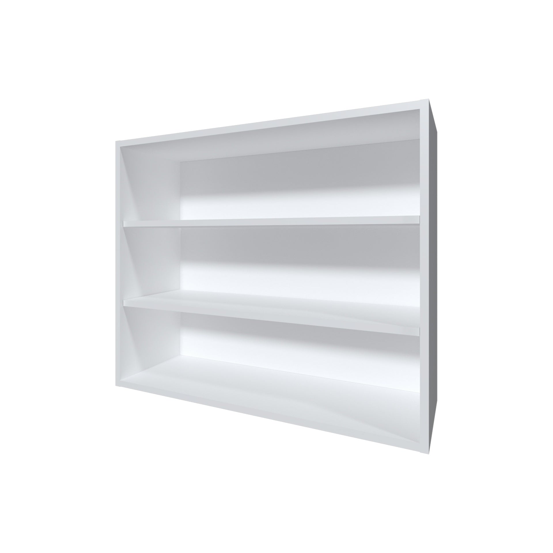Chinle Wall Cabinet in Melamine with Open Storage, White