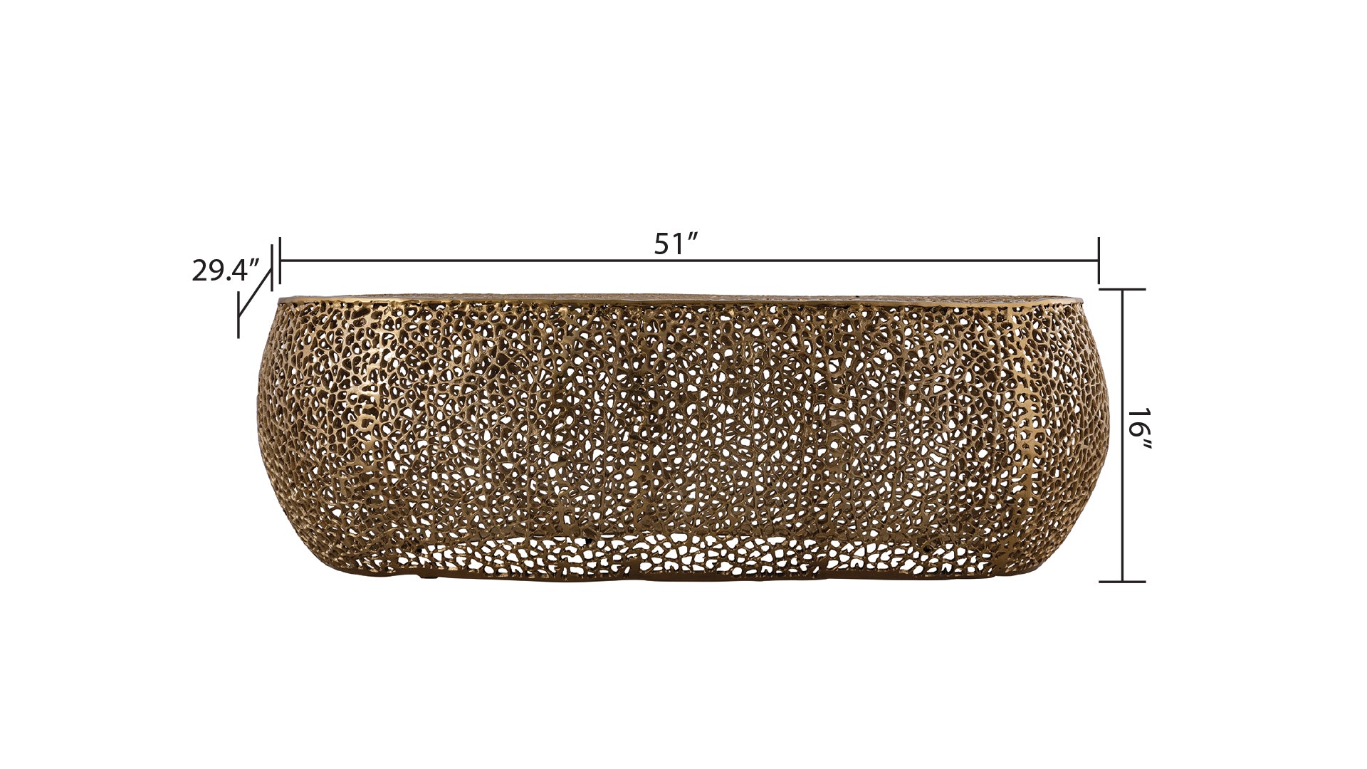 T3601-50 Oval Coffee Table Gold  same as B009140732 ( CA inventory)
