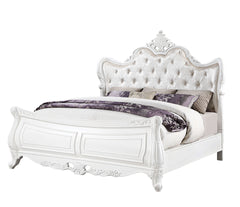 Opulence Modern Style King Bed Made with Wood in Pearl White