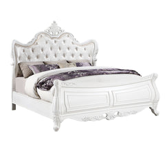 Opulence Modern Style King Bed Made with Wood in Pearl White