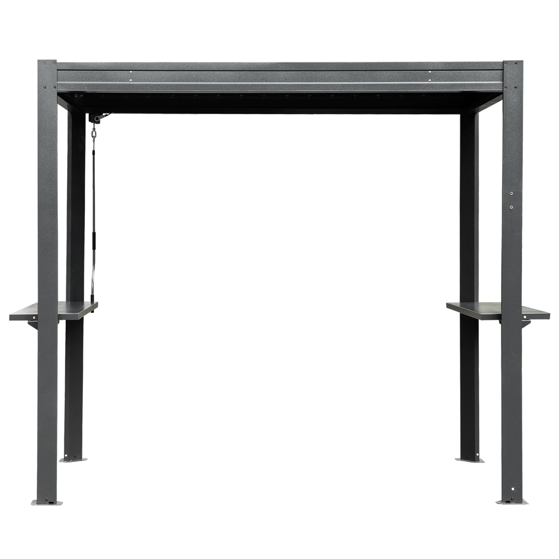8x5 FT Grill Louvered Pergola for Outdoor Grill, Hardtop Grill Pergola with Built-in Gutter & Adjustable Rainproof Roof, Metal Shelter Gazebo for Patio Backyard Deck -Gray