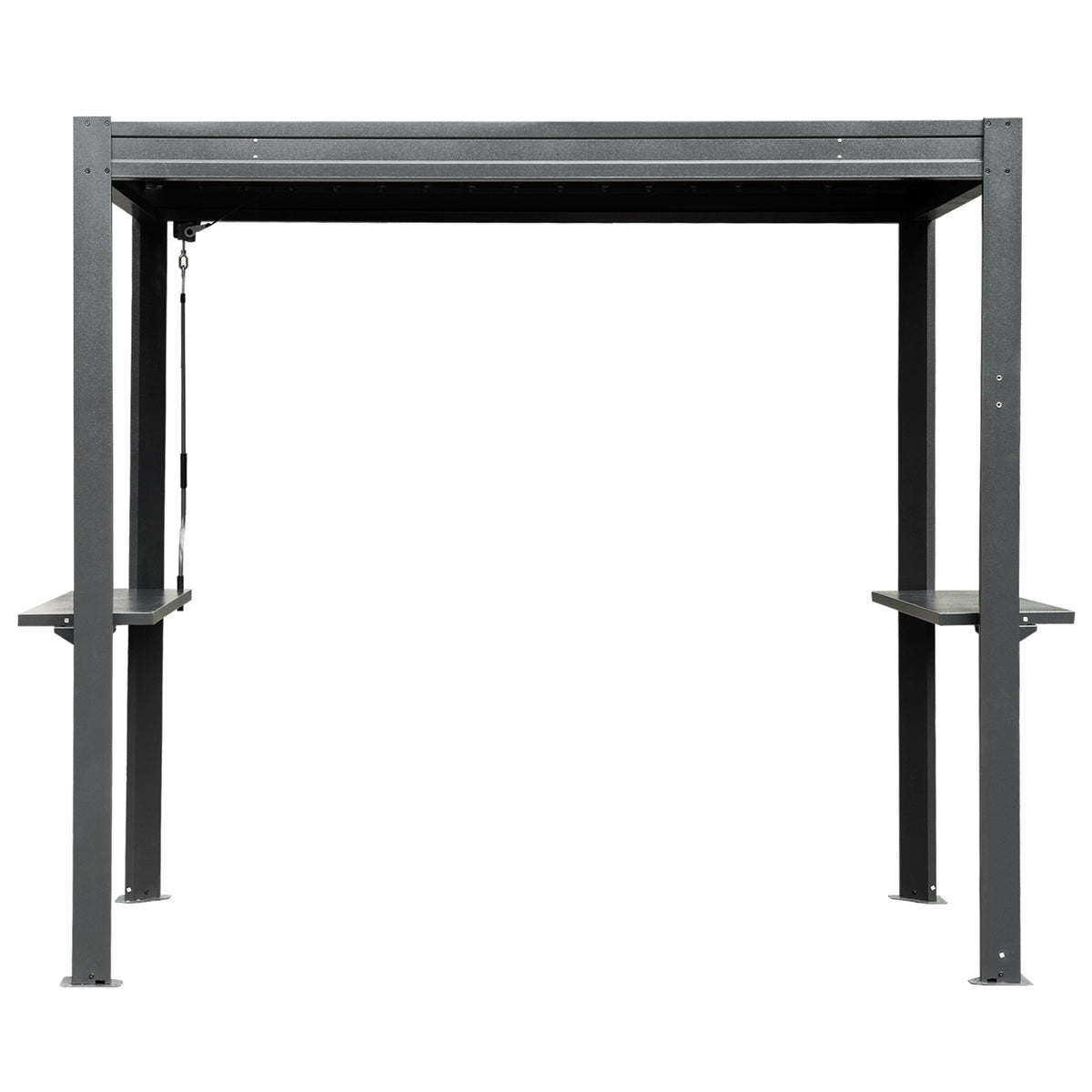 8x5 FT Grill Louvered Pergola for Outdoor Grill, Hardtop Grill Pergola with Built-in Gutter & Adjustable Rainproof Roof, Metal Shelter Gazebo for Patio Backyard Deck -Gray