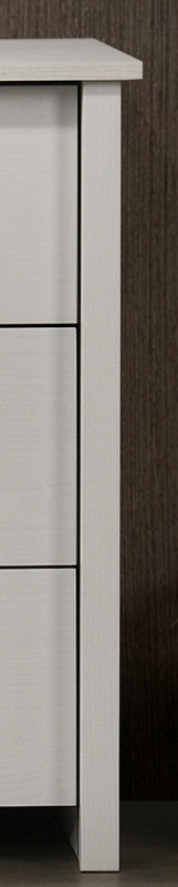 Seraphiel 57"W White 6-Drawer Dresser with Silver Handles