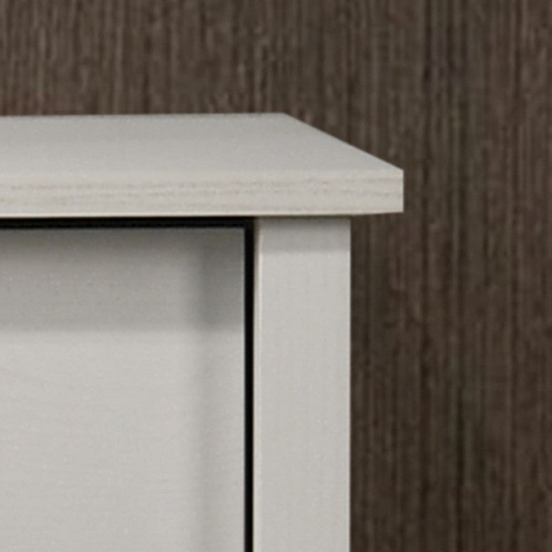 Seraphiel 57"W White 6-Drawer Dresser with Silver Handles