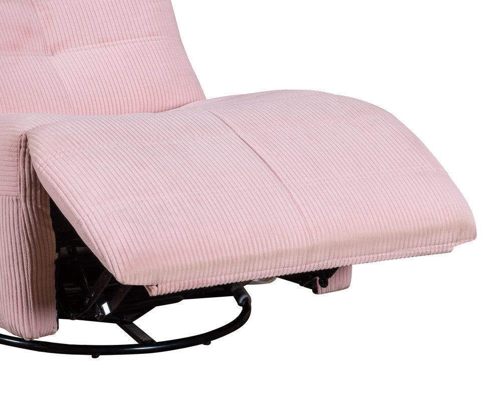Giorgia 31"W Pink Corduroy Swivel Glider Recliner