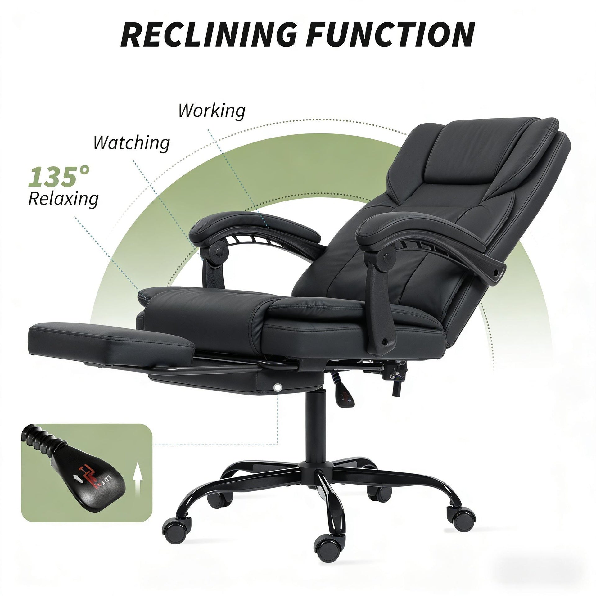 Faux Leather Massage Desk Chair,Office Chair,Reclining Chair