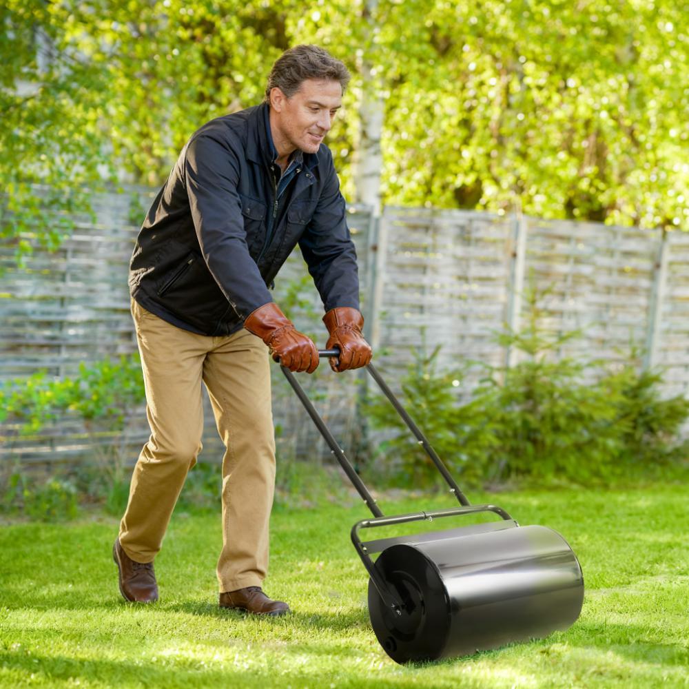 Lawn Roller,Push/Tow Behind Lawn Roller Filled with 10 Gal Water or Sand for Flattening Sod in the Garden