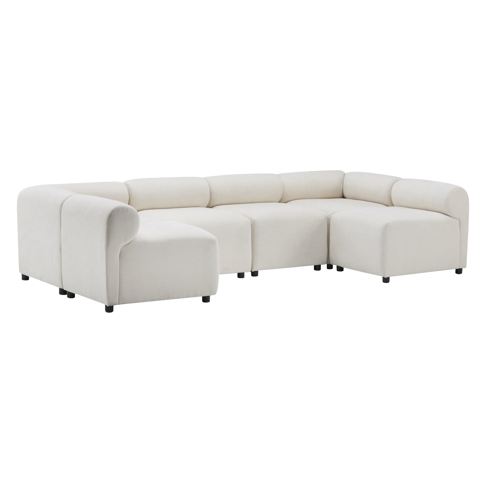 Evelyn 114 in.6-Piece U Shaped Modular Free Combination Sectional Chenille Sofa Couch for Living Rooms