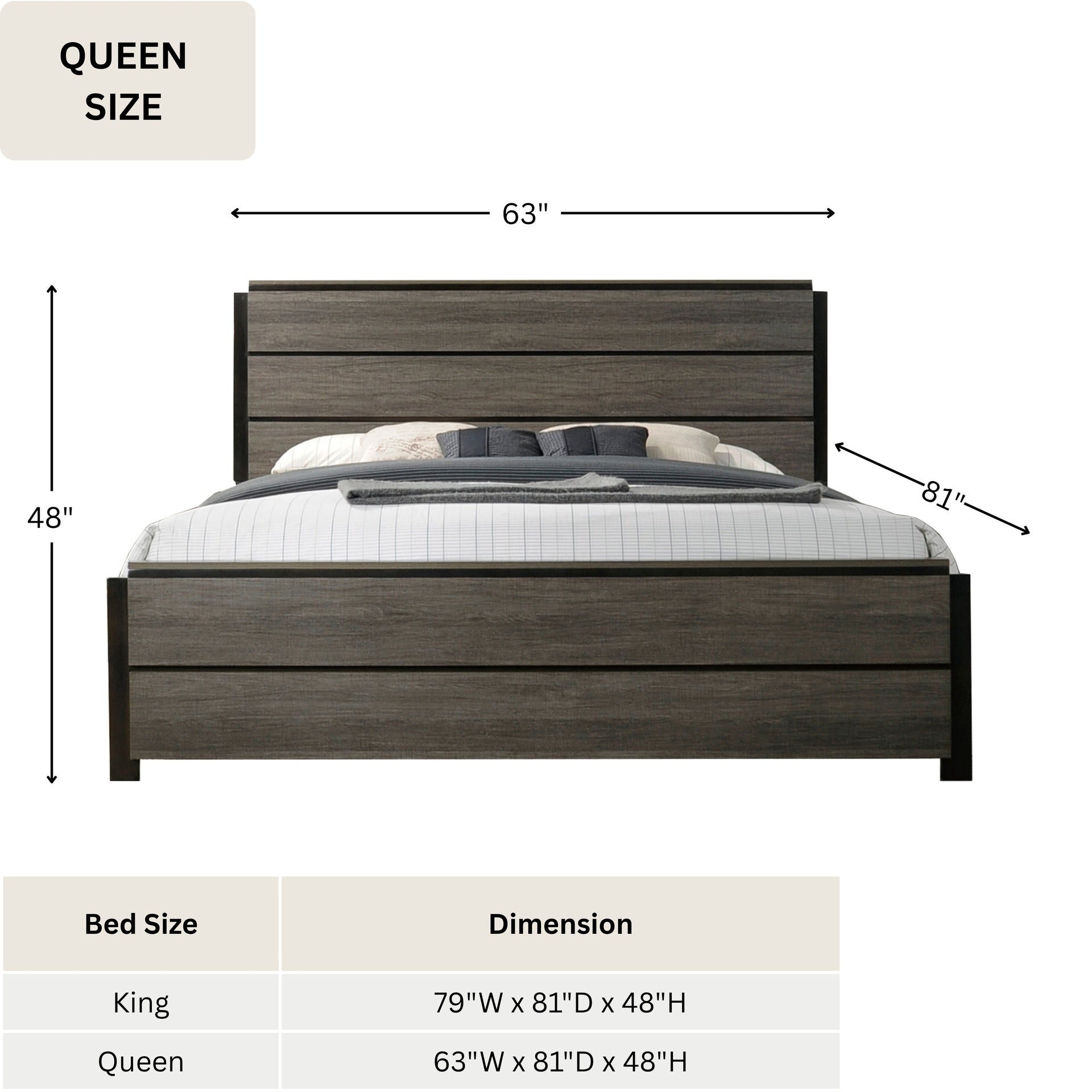 Ioana Antique Grey Finish Wood Bed Room Set, Queen Size Bed, Dresser, Mirror, Night Stand