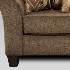 Camero Fabric Pillowback 2-Piece Living Room Set, Sofa and Loveseat, Brown