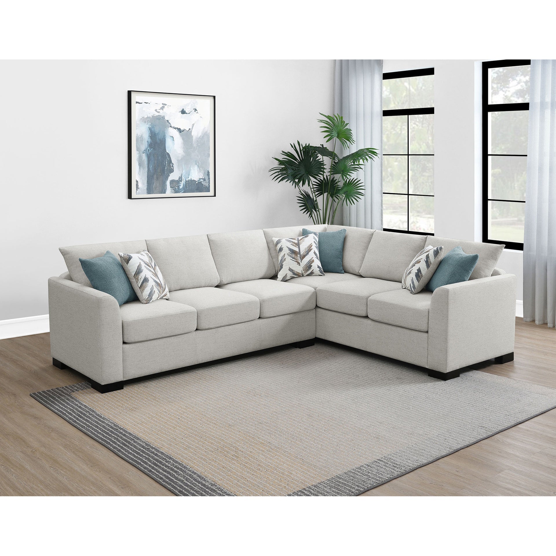 Radison Greige Upholstered Sectional Sofa