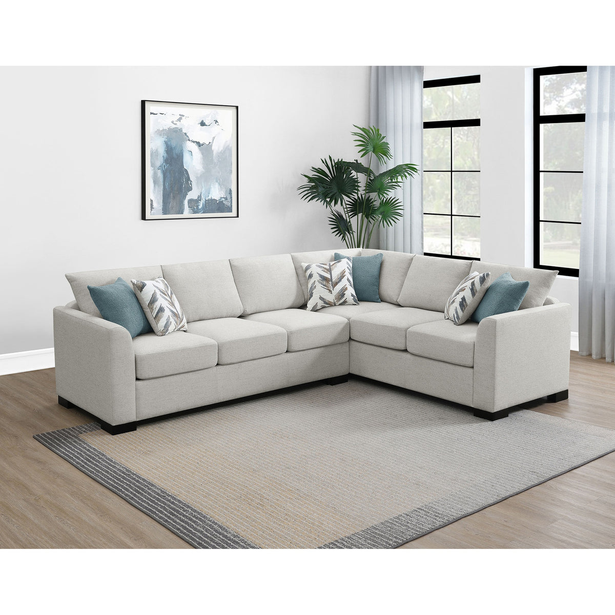 Radison Greige Upholstered Sectional Sofa