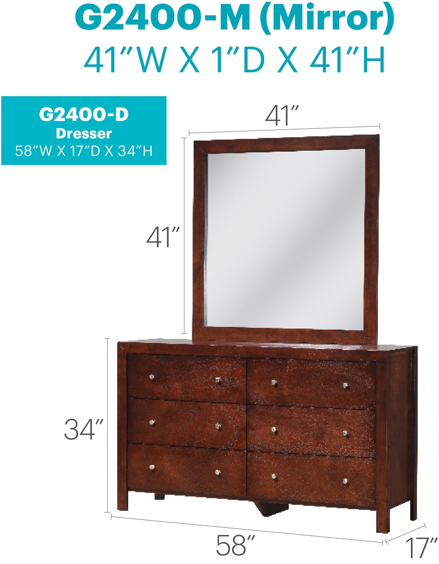 Burlington G2400-D Dresser , Cherry