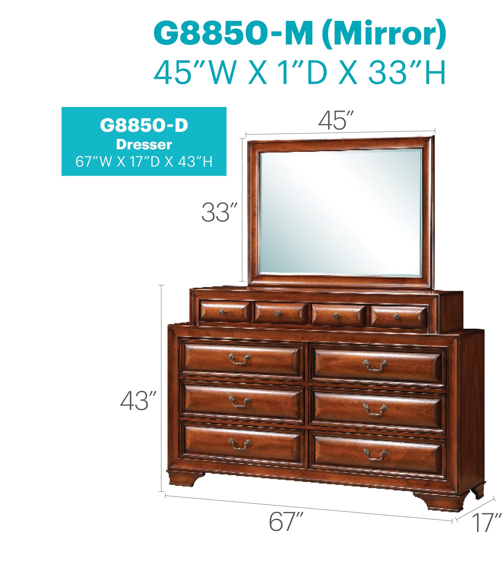 LaVita G8850-D Dresser , Oak