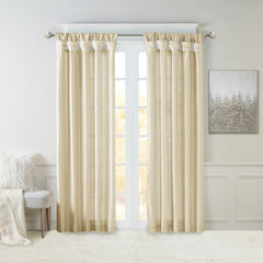 Twist Tab Lined Window Curtain Panel Champagne 50x108"