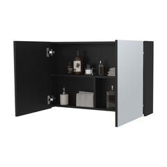 McNary Medicine Cabinet With Included Mirrors And 2 Doors, Black