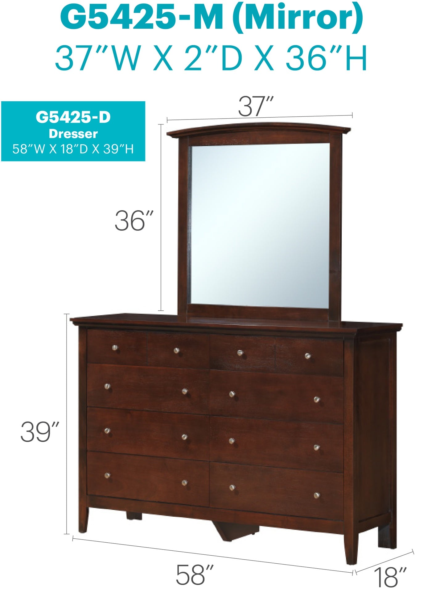 Hammond G5425-D Dresser , Cappuccino