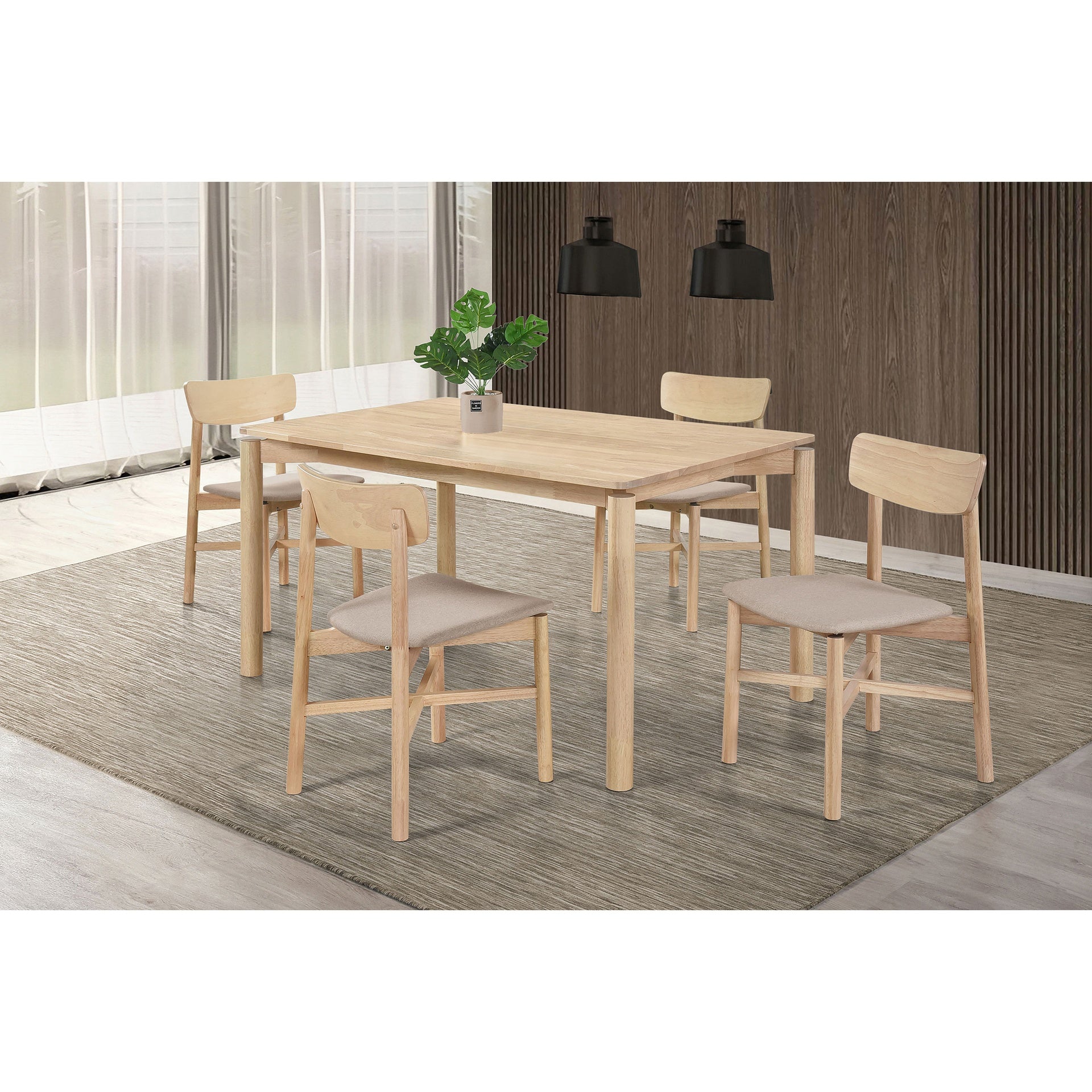 Svenstra White Washed 5-piece Wood Dining Set