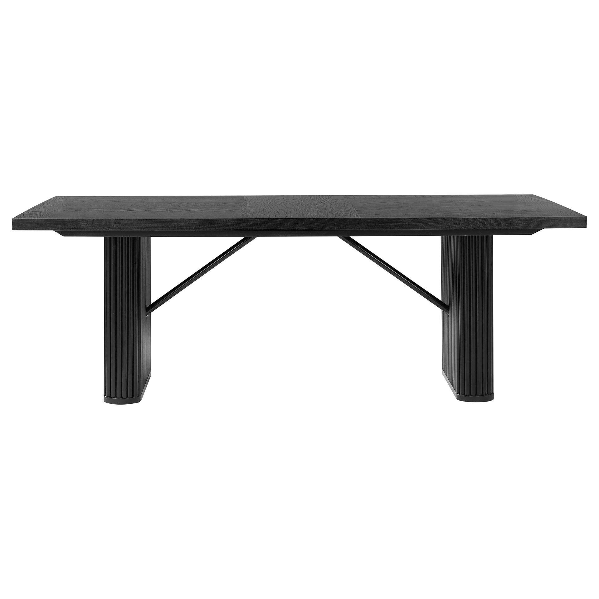 Houston Black Rectangular Double Pedestal Dining Table