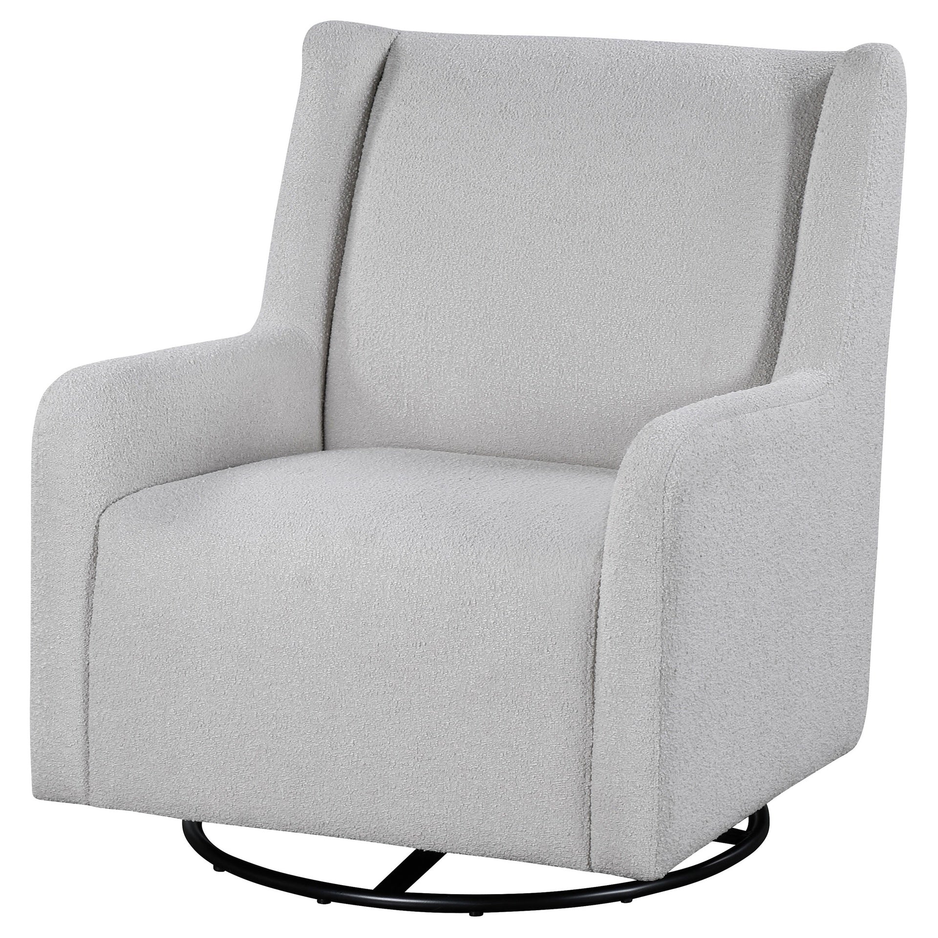 Omari Dove Grey Upholstered Swivel Glider