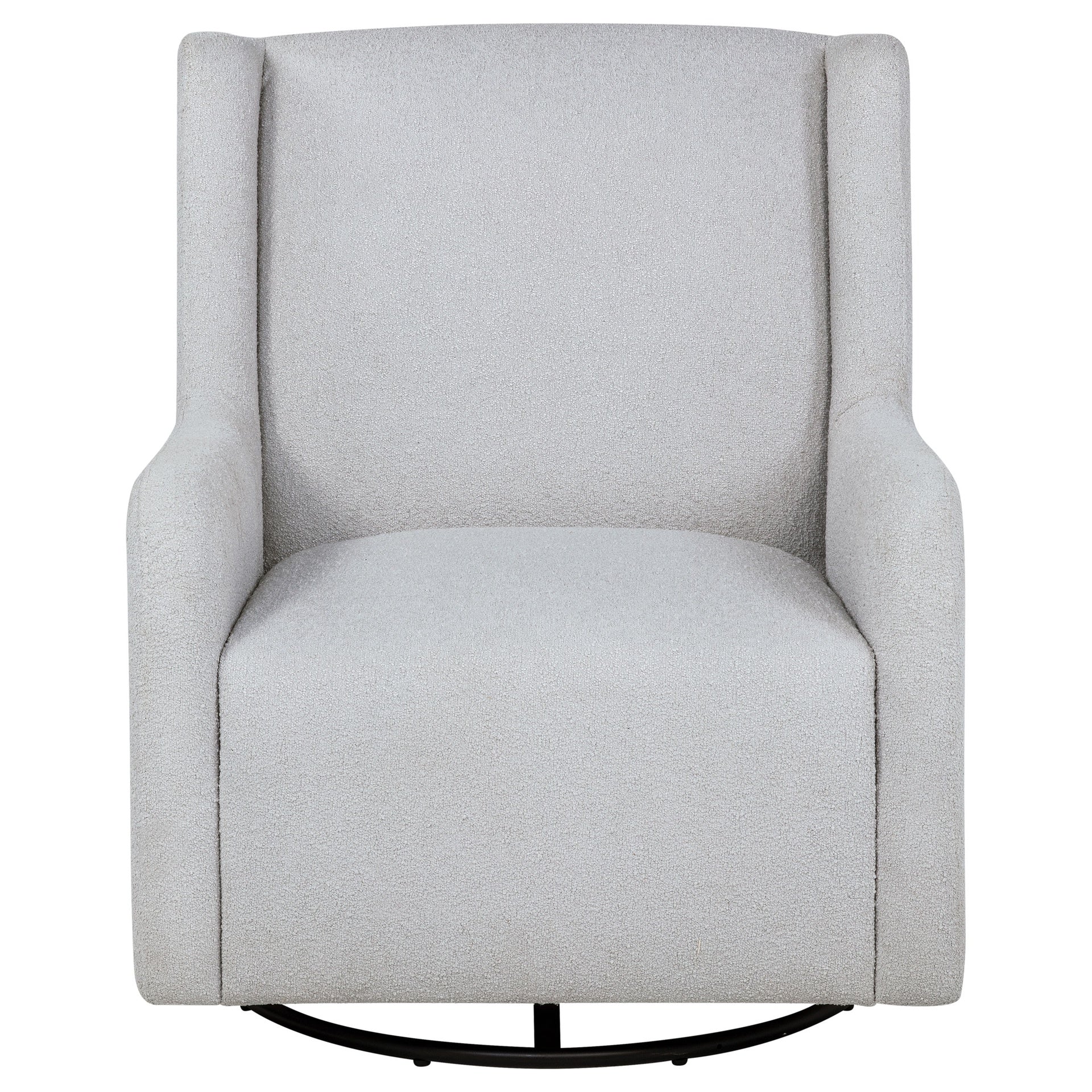 Omari Dove Grey Upholstered Swivel Glider
