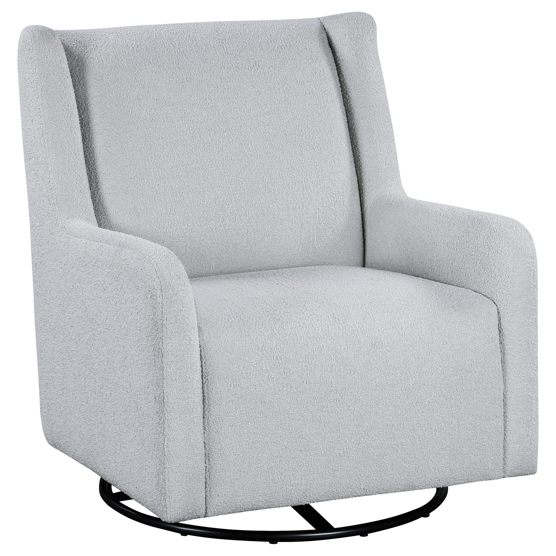 Omari Dove Grey Upholstered Swivel Glider