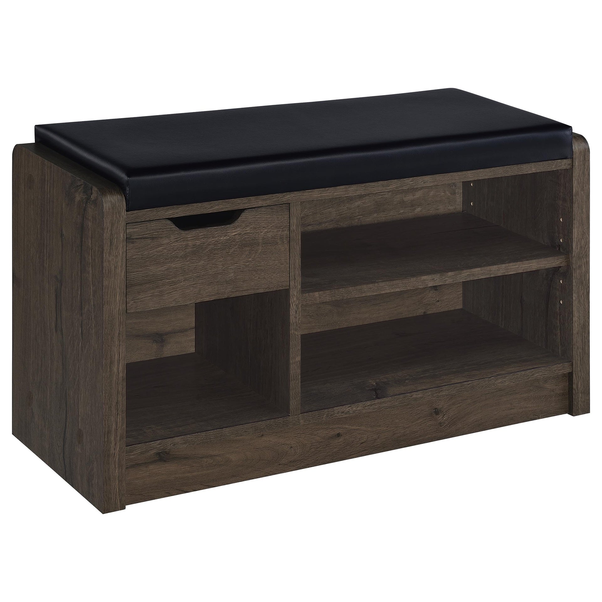 Astor Smoked Oak Open Shelf Storage Bench